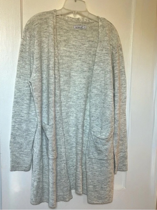 Serra Sweaters - Serra Open-Front Cardigan in Heather Gray